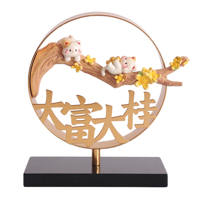 大富大贵招财猫酒柜摆件