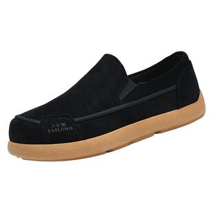 冬季男鞋休闲开车通勤公务鞋软底舒适上班豆豆鞋黑色爸爸翻毛皮鞋