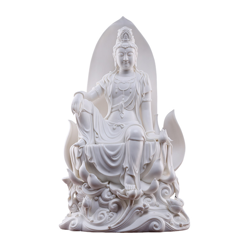 莲心自在观音家用供奉佛像摆件