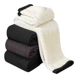 雅鹿妈妈棉裤加绒加厚冬季高腰直筒裤中老年女裤羊羔绒老年保暖裤