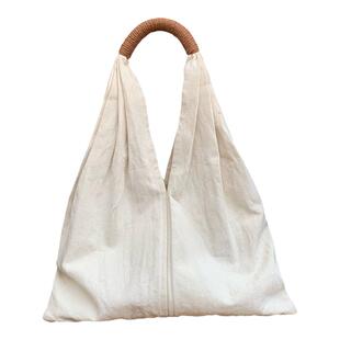 法式棉麻帆布包大漆包扎染包包大容量单肩托特包手工包佛系文艺