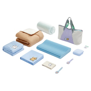 躺岛行囊大学生宿舍床上六件套床垫枕头被子三件套装线条小狗床品