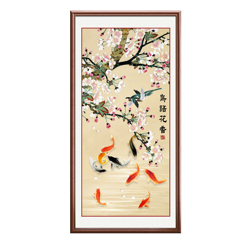 花鸟客厅玄关新中式招财风水挂画