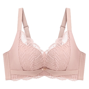 秋鹿性感蕾丝内衣女小胸聚拢透气舒适软胶支撑文胸宽肩带法式胸罩
