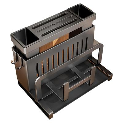 厨房刀架置物架一体砧板架