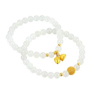 【百亿补贴】TSL谢瑞麟和田玉黄金手链荷花莲蓬花丝球X5131-X5132