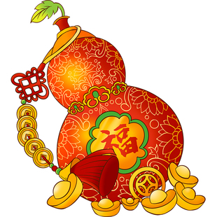 福禄寿喜财葫芦贴纸佛具店橱窗背景墙面装饰瓷砖玻璃中式窗花贴画