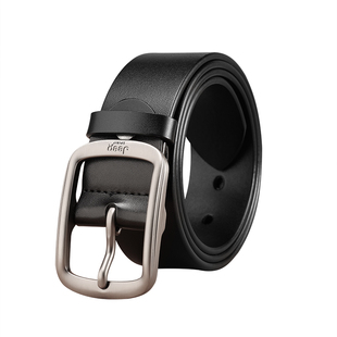 JEEP吉普男款皮带真皮针扣时装腰带牛仔裤休闲中年轻人牛皮男裤带