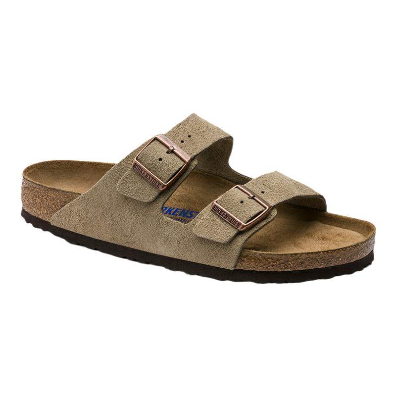 BIRKENSTOCK勃肯德国进口男女款牛皮绒面革软底Arizona双扣拖鞋