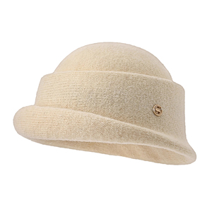 2025新款赫本风渔夫帽女秋冬优雅千金风高品质礼帽保暖优雅白帽子