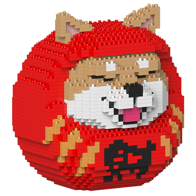 招财猫积木JEKCA积卡拼装积木