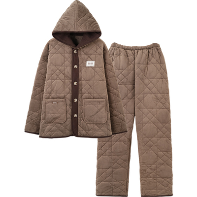 思莉太太情侣夹棉睡衣特厚家居服