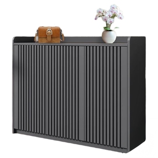 全铝合金鞋柜家用门口室外阳台简约防雨防晒入户门格栅门储物柜