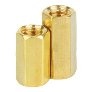 六角铜柱双通长螺母螺帽机箱支撑柱M2.5M3M4M5M6内螺纹黄铜隔离柱