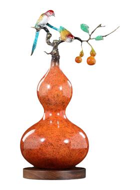 登高客厅铜葫芦聚善缘铜招财葫芦