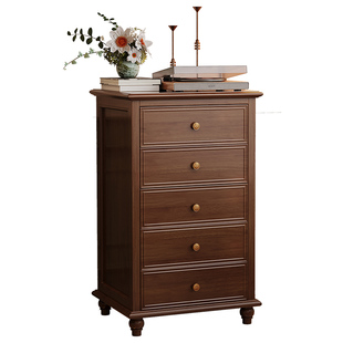 全实木床头柜带保险箱一体家用卧室床边窄小侧边柜子办公室保险柜