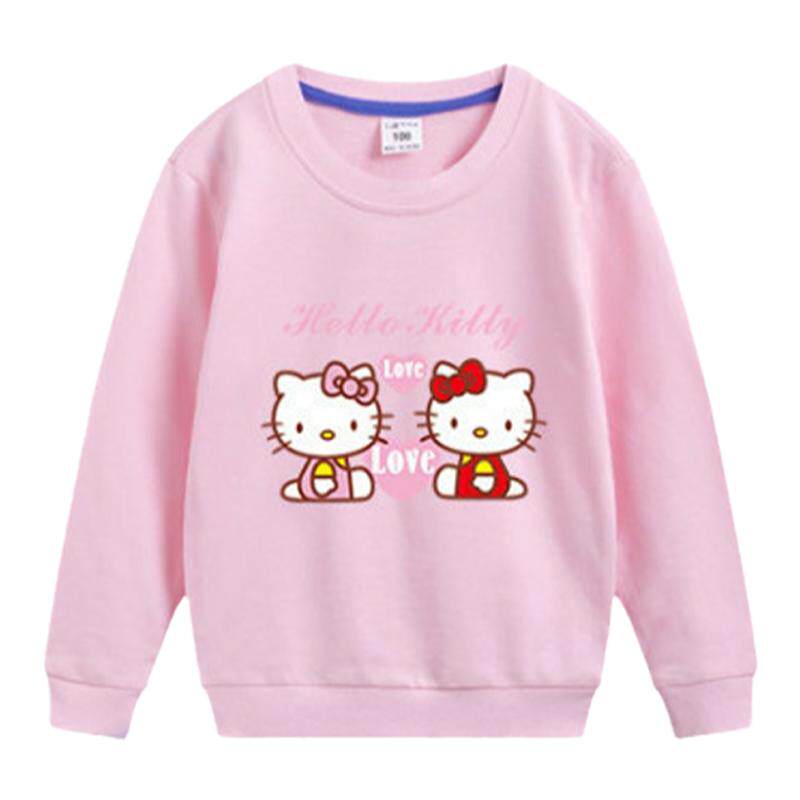 kitty大童卫衣卡通可爱动漫春秋款纯棉套头女童绒衫外套 圆领长袖