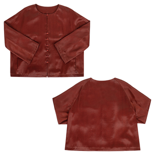 檀韵轻染丨一城风絮丨真丝红云纱新中式外套国风改良唐装对襟上衣