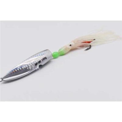 MW炎月饵二代鲈鱼饵配鱿鱼钩夜光 路亚铁板鲈鱼饵80g-180g海钓饵