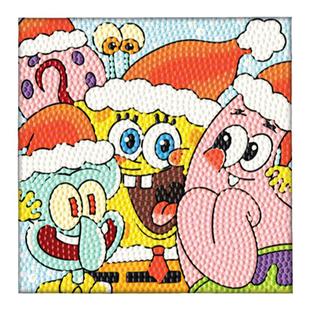 钻石画海绵宝宝儿童diy手工点钻画派大星钻石贴画卡通带框砖石画