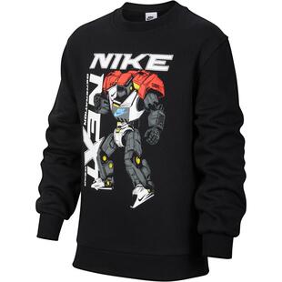 耐克大童加绒卫衣春季新款男女童针织休闲运动衫NIKE CLUB IR0099