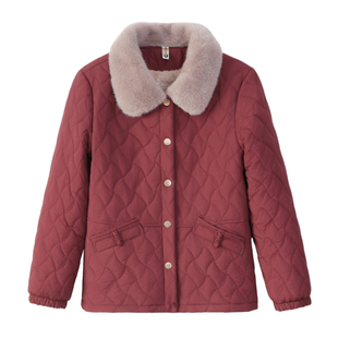 9157妈妈秋装外套中年棉衣洋气短款棉袄新款中老年女秋冬加绒棉服