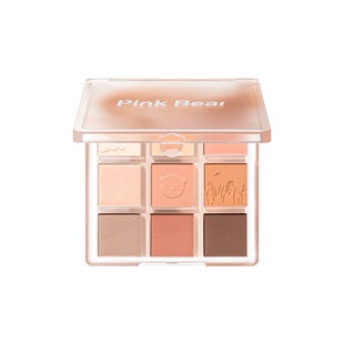 pinkbear眼影盘皮可熊九色全哑光珠光大地色一体盘丑鱼联名半鱼人