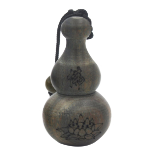 禅木匠 绿檀木葫芦吊坠男女款楞严咒可旋开挂件钥匙扣车配饰项链