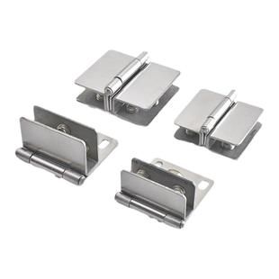 玻璃门合页铰链不锈钢玻璃双边夹固定卡扣五金配件不锈钢柜门铰链