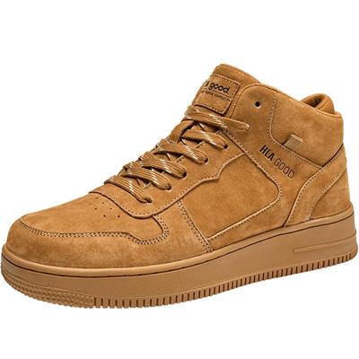 HLA/海澜之家男鞋新款秋冬百搭高帮厚底男士板鞋户外舒适休闲工装