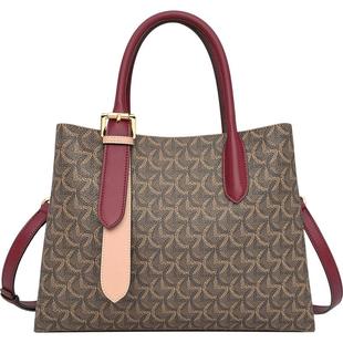 金利来女包新款时尚手提包女士复古高品质PVC印花手挽包斜挎包潮