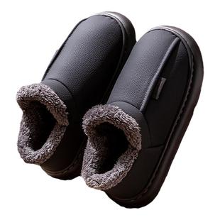 男士棉鞋防水全包跟男款冬季2025新款加绒加厚底保暖毛毛绒棉拖鞋