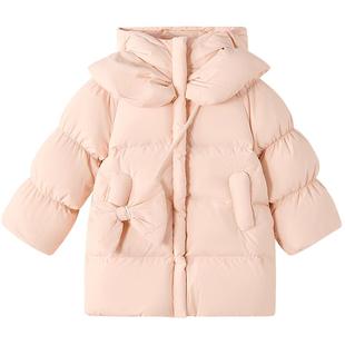 笛莎官方旗舰童装女童中长羽绒服秋冬季新款宝宝儿童时尚好看外套