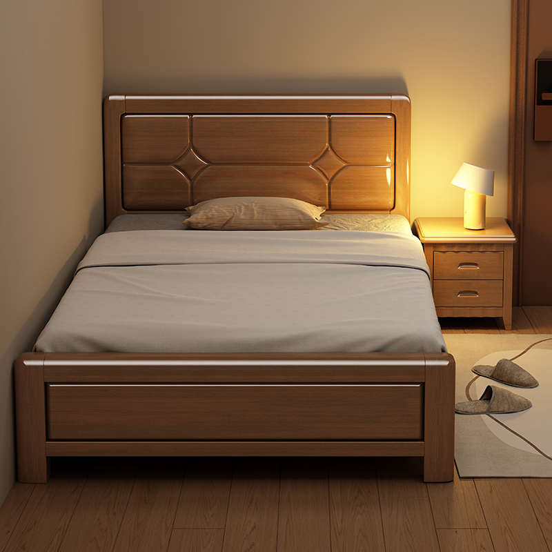 单人床1.2米床实木1米2小户型成人0.9/1.35m/1.5老人一米二硬板床