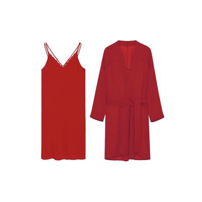 ubras吊带睡裙睡袍家居服套装女