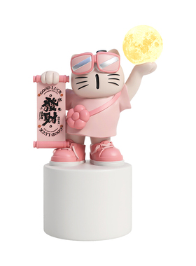 潮玩招财猫大型落地灯摆件