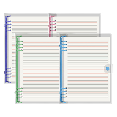 b5英语笔记本初中生专用四线三格本加厚高颜值透明软皮可拆卸扣环外壳活页本本子高中生专用单词本英文本