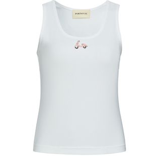 宝姿PORTSPURE女装2026早春新品立体珠饰刺绣大U领背心