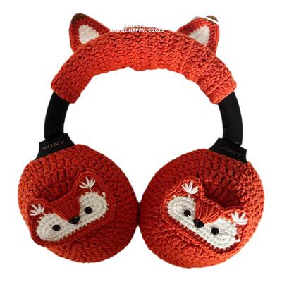 适用索尼XM4保护套Sony索尼WH-1000XM4 XM5耳机套手工编织毛线套XM5耳机防尘耳机保护套防刮