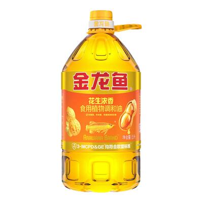 金龙鱼花生浓香型食用植物调和油5L正品家用大桶炒菜烹饪