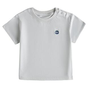 Oak Family 新品女童白色t恤桑蚕丝棉短袖圆领上衣夏装男宝宝休闲