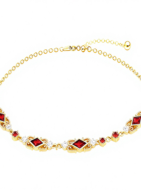 《绯红香氛》原创纯银石榴石手链