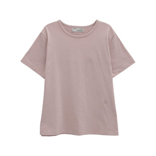 ROLAROLA短袖棉刺绣新款纯色圆领T恤衫上衣百搭女简约正肩显瘦