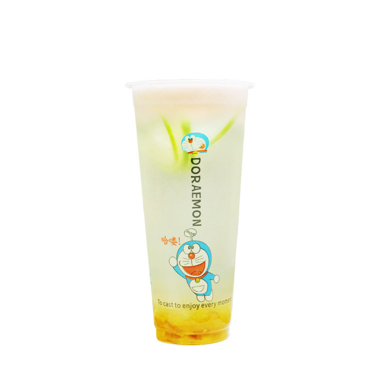 奶茶杯一次性杯子90口径网红塑料杯定制logo果汁冷热打包500700ML