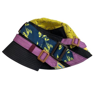 ca4la设计师风素材拼接蕾丝帽子