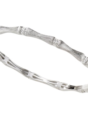 古法手工拉丝竹节手镯女925纯银