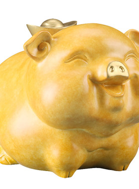 铜猪摆件家居诸事招财金猪摆设