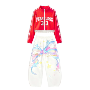 女童jazz爵士舞背心服装迷彩女孩上衣儿童2025新款街舞演出服少儿