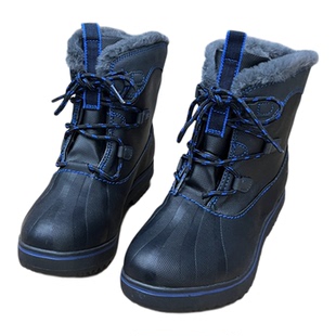 外贸原单圆头厚底系带毛毛短靴内里加绒简约时尚新款舒适休闲百搭