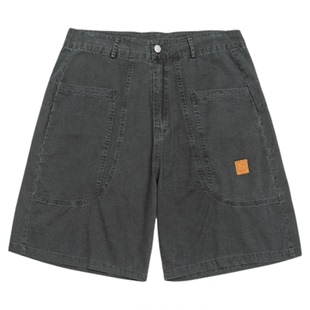 GOGOSOON夏季新款休闲短裤男生200g全棉复古水洗直筒宽松五分裤Q